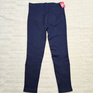 SPANX Seamless Mid Rise Leggings Size XL Look At Me Now Twill Knit Navy Haze New